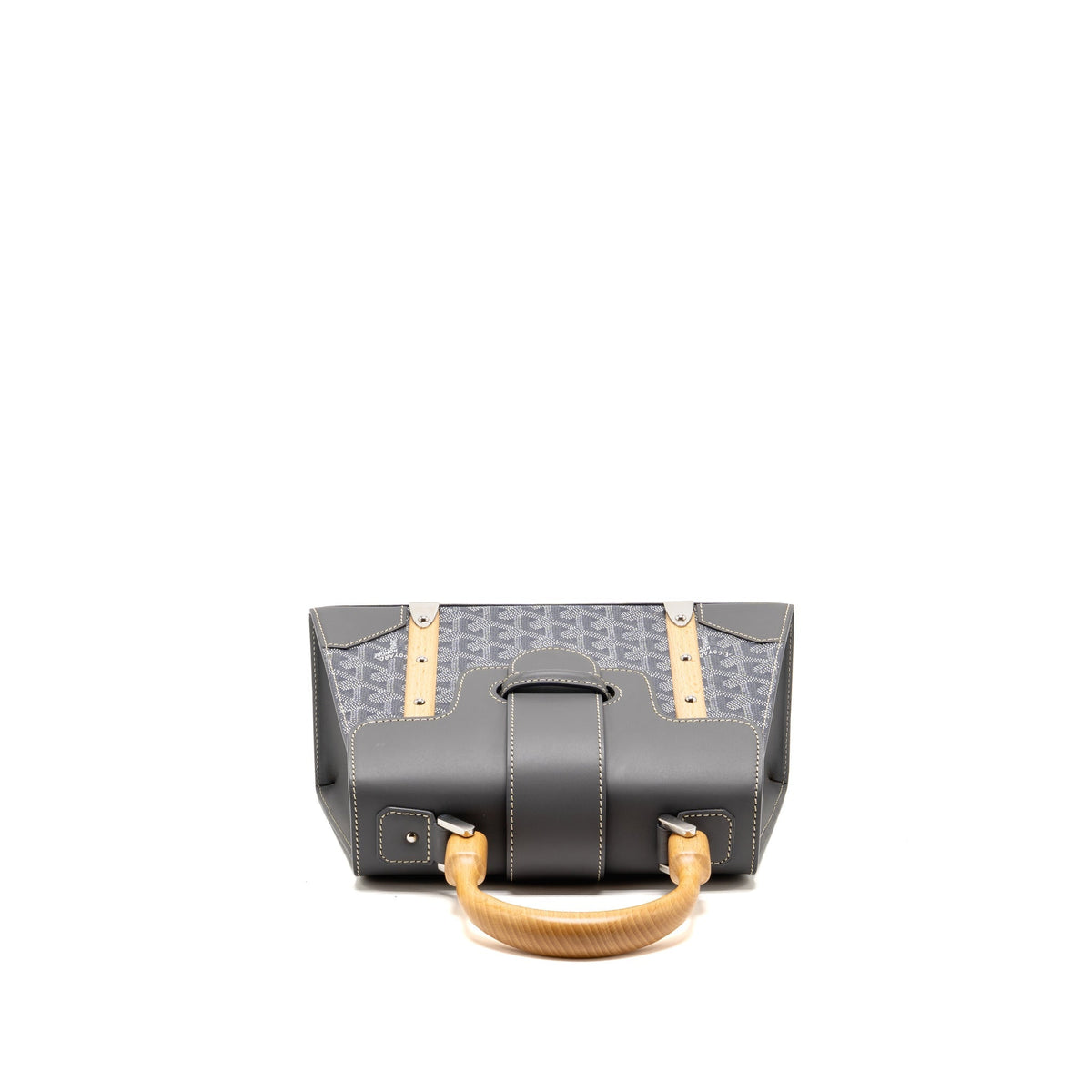 Goyard Structure Saigon PM Bag Goyardine Canvas / Calfskin Grey SHW