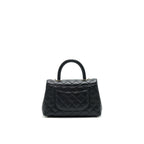 CHANEL 21K SMALL (OLD MINI) 24CM COCOHANDLE BLACK CAVIAR LGHW (MICROCHIP)