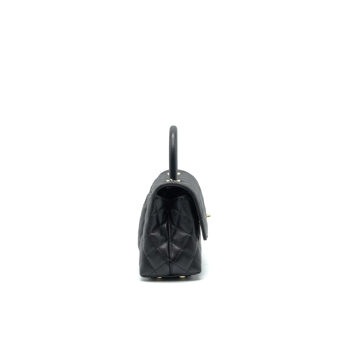 CHANEL 21K SMALL COCO HANDLE 24CM CAVIAR BLACK LGHW