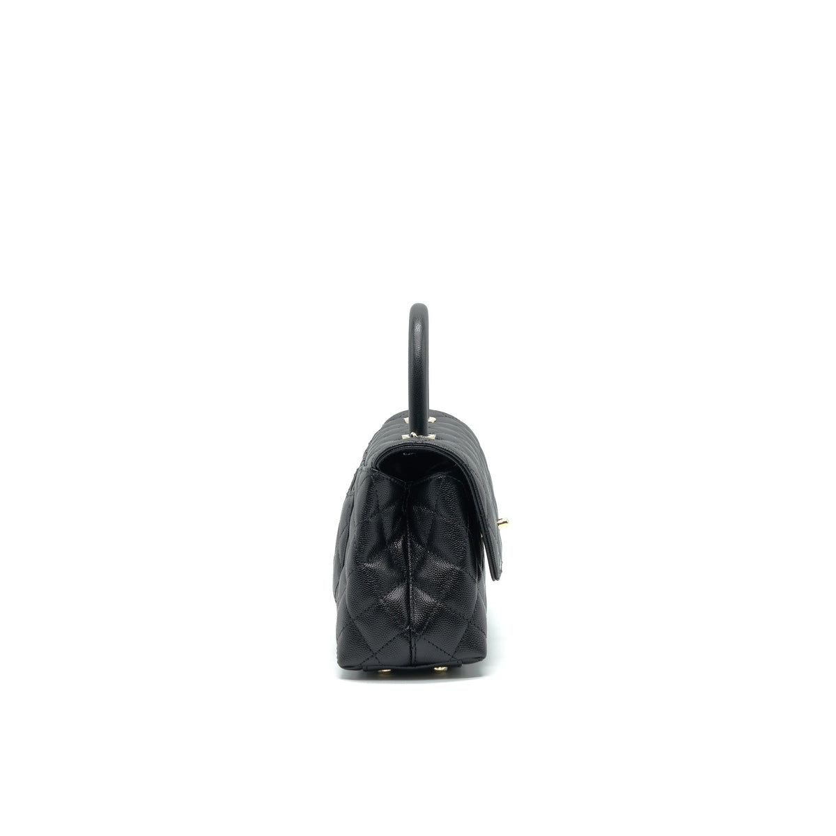 CHANEL 21K SMALL (OLD MINI) 24CM COCOHANDLE BLACK CAVIAR LGHW (MICROCHIP)
