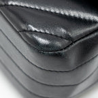 CHANEL MINI RECTANGULAR FLAP BAG CHEVRON LAMBSKIN BLACK LGHW