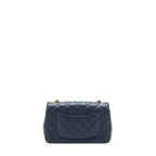 CHANEL MINI RECTANGULAR FLAP BAG LAMBSKIN NAVY LGHW