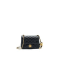 CHANEL PEARL CRUSH MINI SQUARE FLAP BAG LAMBSKIN BLACK GHW