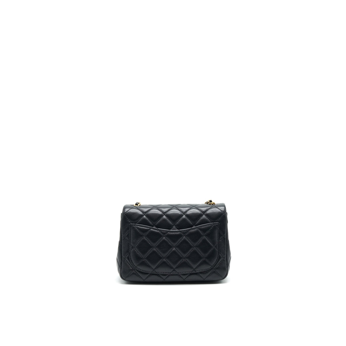 CHANEL 21B PEARL CRUSH MINI SQUARE FLAP BAG BLACK GHW
