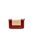 Celine Medium Frame Bag Calfskin Ruby Red / Beige GHW