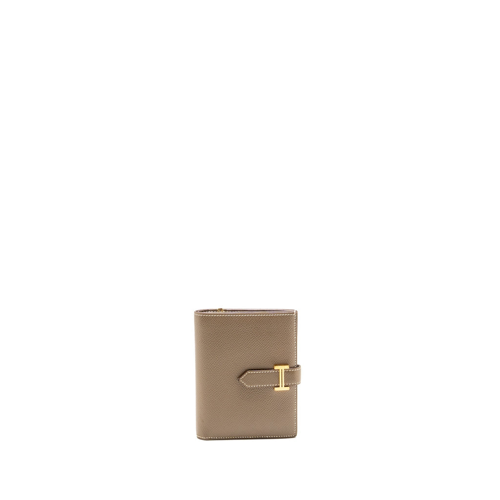 Hermes Bearn Compact Wallet Epsom Etoupe GHW