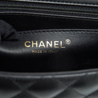 CHANEL MINI SQUARE FLAP BAG LAMBSKIN BLACK LGHW (MICROCHIP)