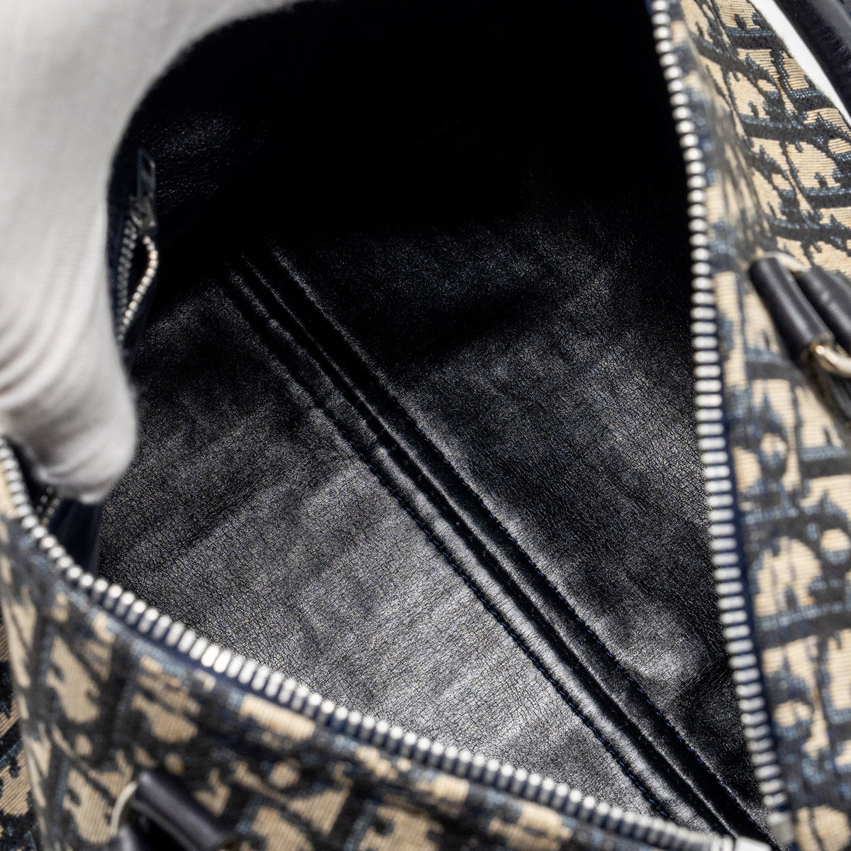 DIOR VINTAGE BOWLING BAG BLUE OBLIQUE CANVAS SHW