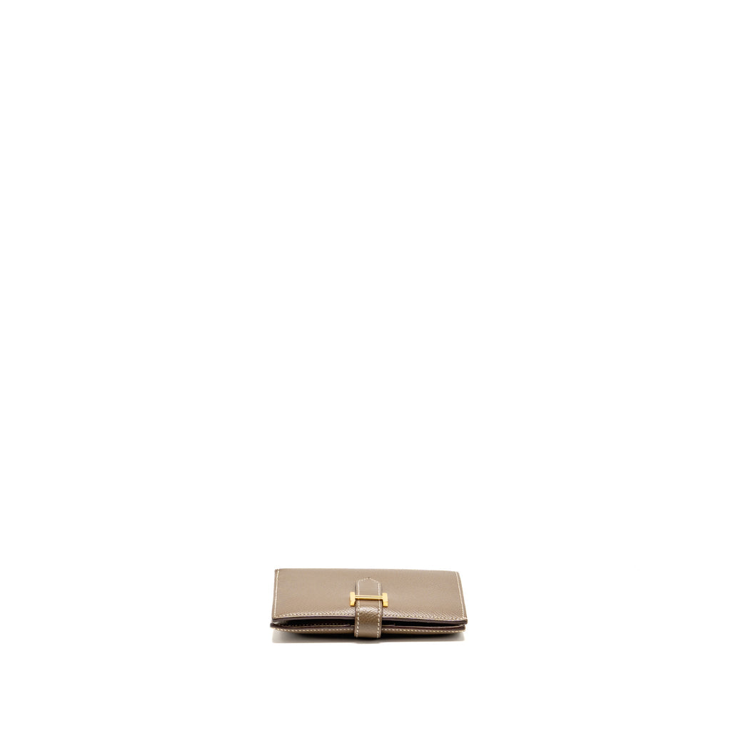 Hermes Bearn Compact Wallet Epsom Etoupe GHW