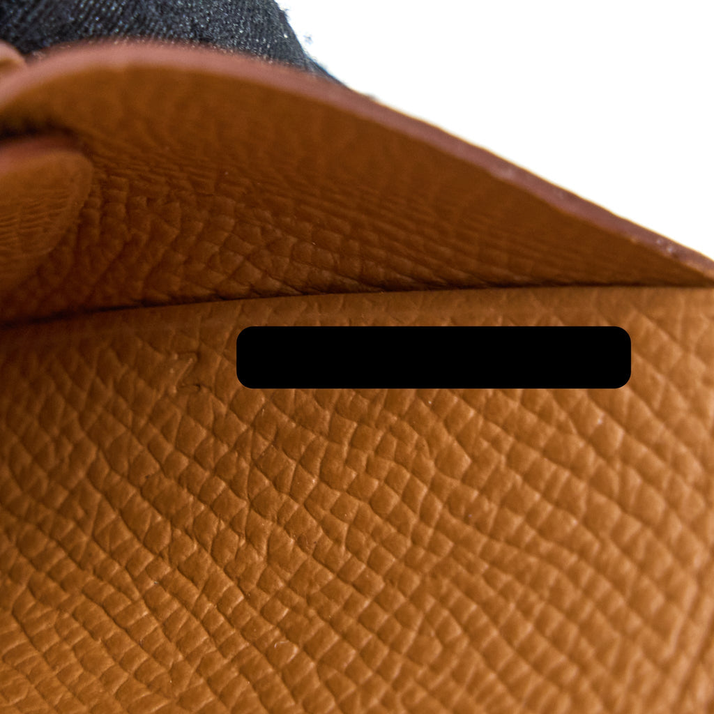 Hermes Calvi Duo Card Holder Epsom Gold SHW