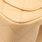 CHANEL MINI SQUARE FLAP BAG LAMBSKIN BEIGE LGHW (MICROCHIP)