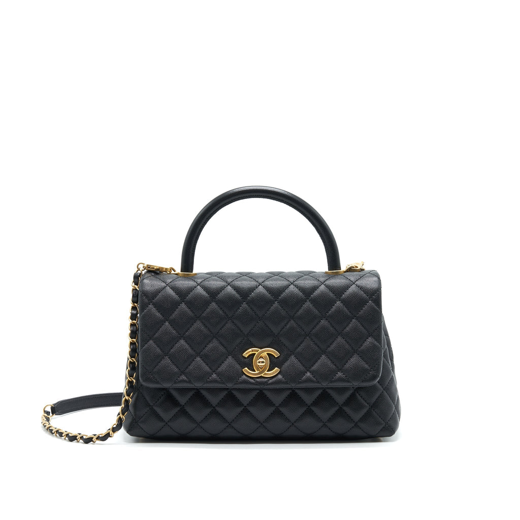 CHANEL COCO HANDLE MEDIUM IN CAVIAR BLACK
