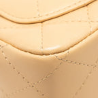 CHANEL MINI SQUARE FLAP BAG LAMBSKIN BEIGE LGHW (MICROCHIP)