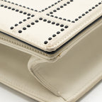 Dior Medium Diorama Flap Bag Calfskin Studded White with Black Hardware