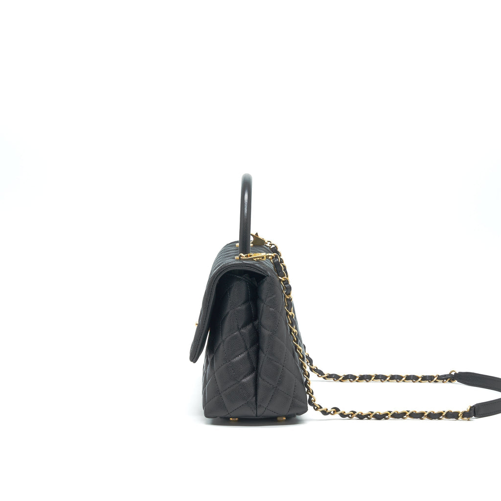 CHANEL COCO HANDLE MEDIUM IN CAVIAR BLACK