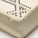 Dior Medium Diorama Flap Bag Calfskin Studded White with Black Hardware