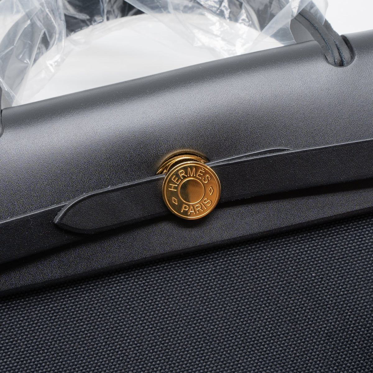 HERMES HERBAG ZIP 31 BAG CANVAS/HUNTER BLACK GHW