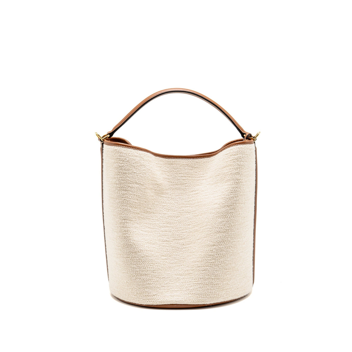 Celine 16 Bucket Bag Canvas / Leather Natural / Tan GHW