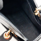 DIOR SMALL LADY DIOR LAMBSKIN BLACK / GOLD LGHW