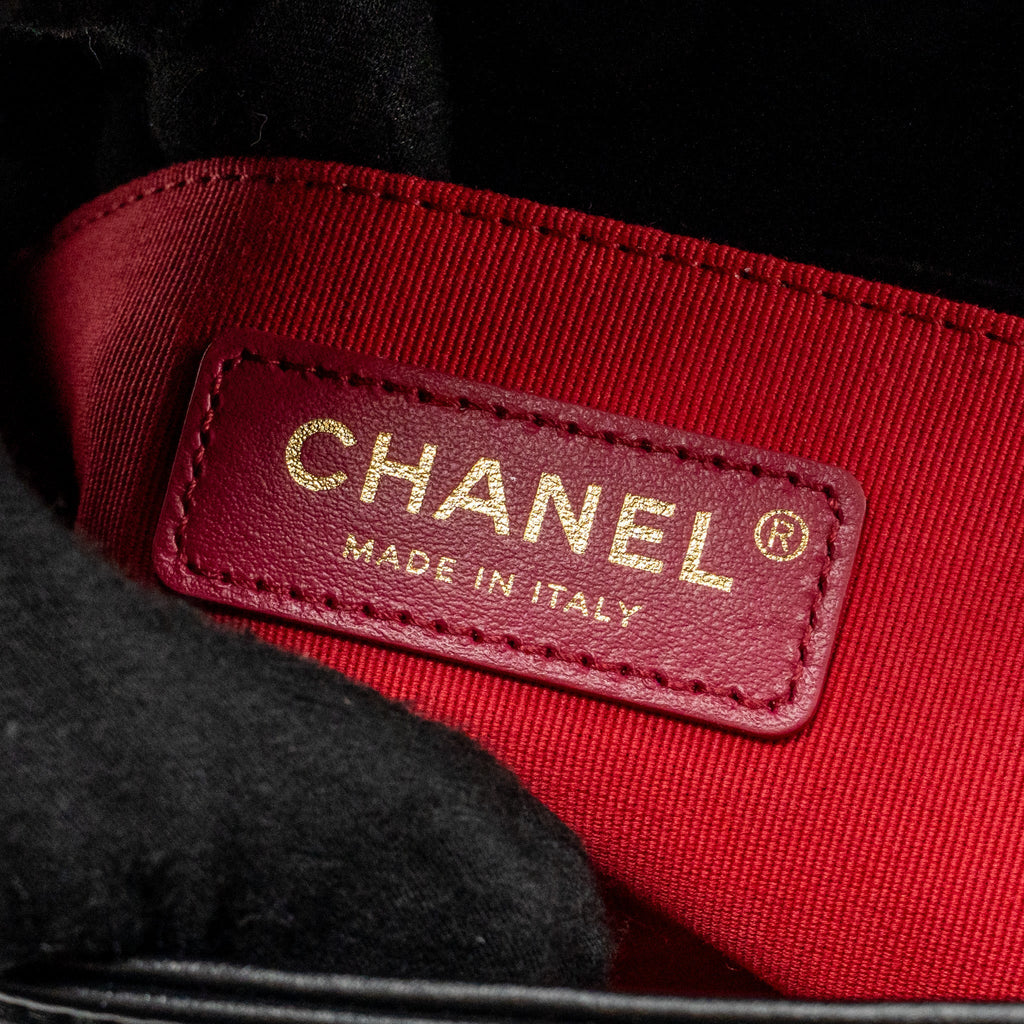 Chanel square boy bag calfskin black GHW (microchip)