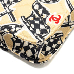CHANEL MINI FLAP BAG FABRIC BEIGE / MULTICOLOUR LGHW (MICROCHIP)