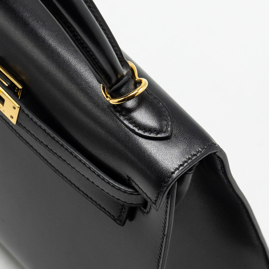 HERMES KELLY 25 BOX BLACK GHW