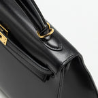 HERMES KELLY 25 BOX BLACK GHW