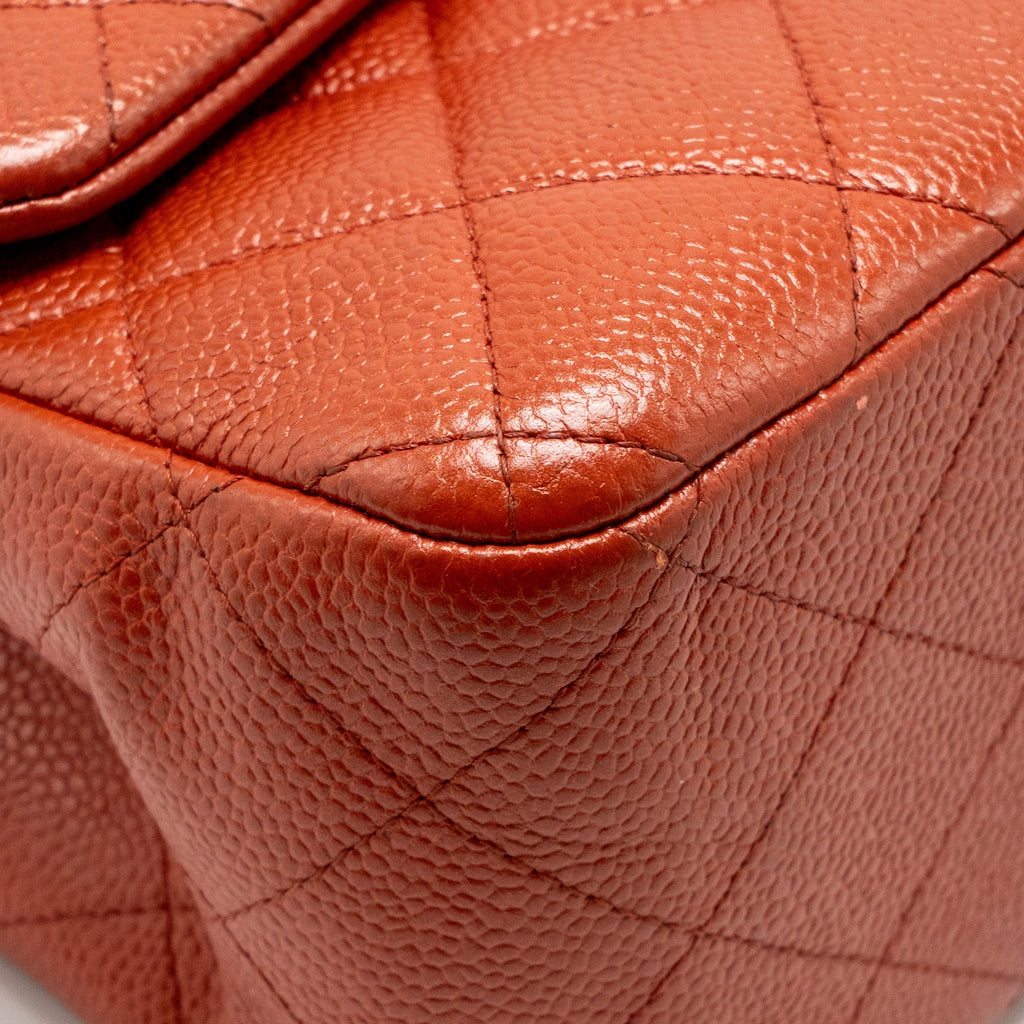 CHANEL JUMBO CLASSIC DOUBLE FLAP BAG CAVIAR RED GHW
