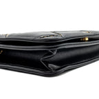 CHANEL QUILTED WALLET ON CHAIN SHINY CALFSKIN BLACK GHW (MICROCHIP)