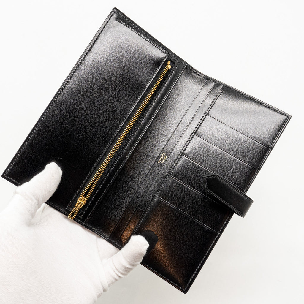 Hermes Bearn Wallet Box Black GHW