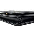 CHANEL QUILTED WALLET ON CHAIN SHINY CALFSKIN BLACK GHW (MICROCHIP)