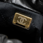 CHANEL 23S MINI 22 BAG WITH PEARL SHINY CALFSKIN BLACK BRUSHED GHW (MICROCHIP)