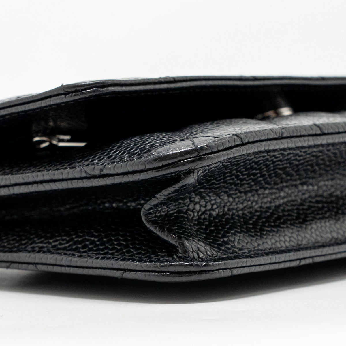 CHANEL CLASSIC WALLET ON CHAIN CAVIAR BLACK SHW (MICROCHIP)