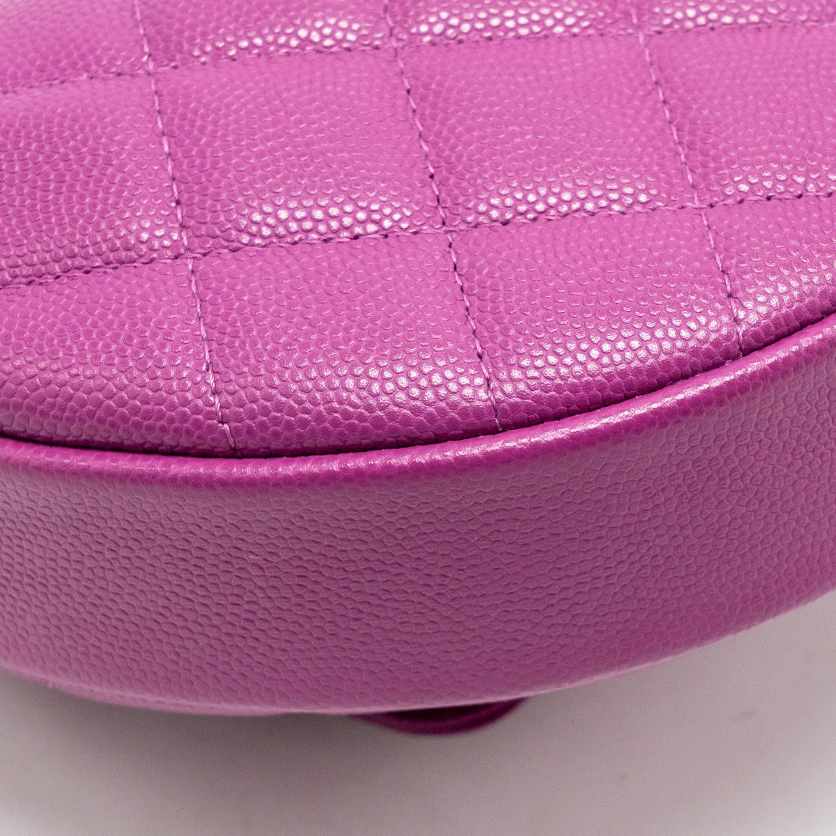 Chanel Polly Pocket Mini Round Hobo Bag Caviar Dark Pink GHW (Microchip)