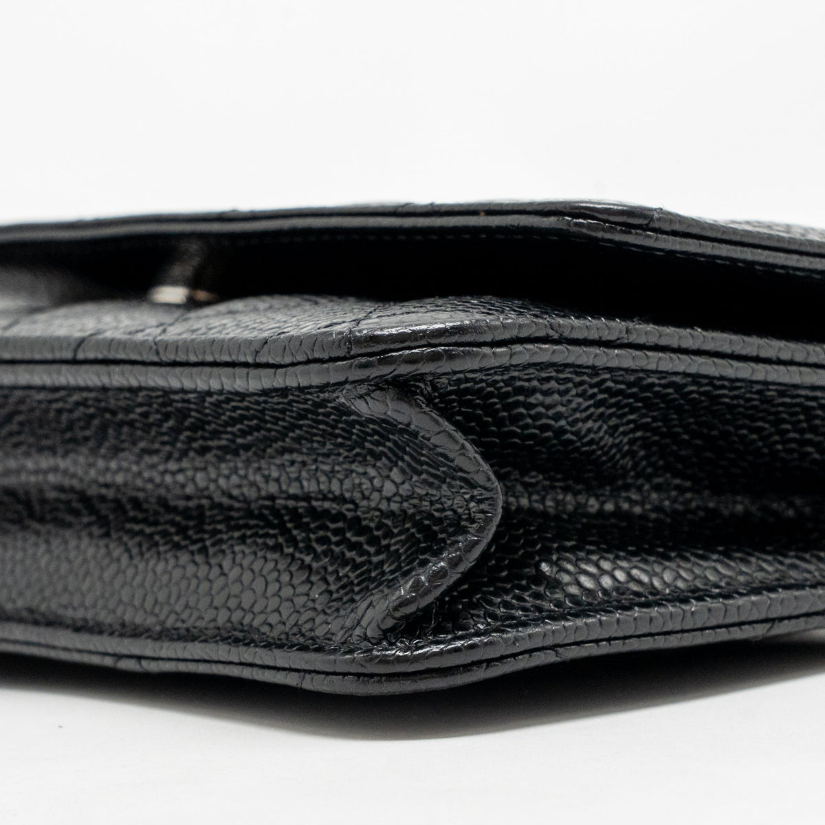 CHANEL CLASSIC WALLET ON CHAIN CAVIAR BLACK SHW (MICROCHIP)