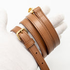 MIU MIU COGNAC ARCADIE LEATHER BAG BROWN GHW