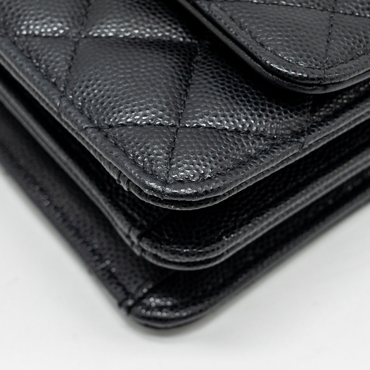 CHANEL 23S WALLET ON CHAIN WITH BAG CHARM CAVIAR BLACK GHW(MICROCHIP)