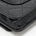 CHANEL CLASSIC WALLET ON CHAIN CAVIAR BLACK SHW (MICROCHIP)