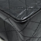 CHANEL 2.55 226 REISSUE DOUBLE FLAP BAG CALFSKIN BLACK GHW