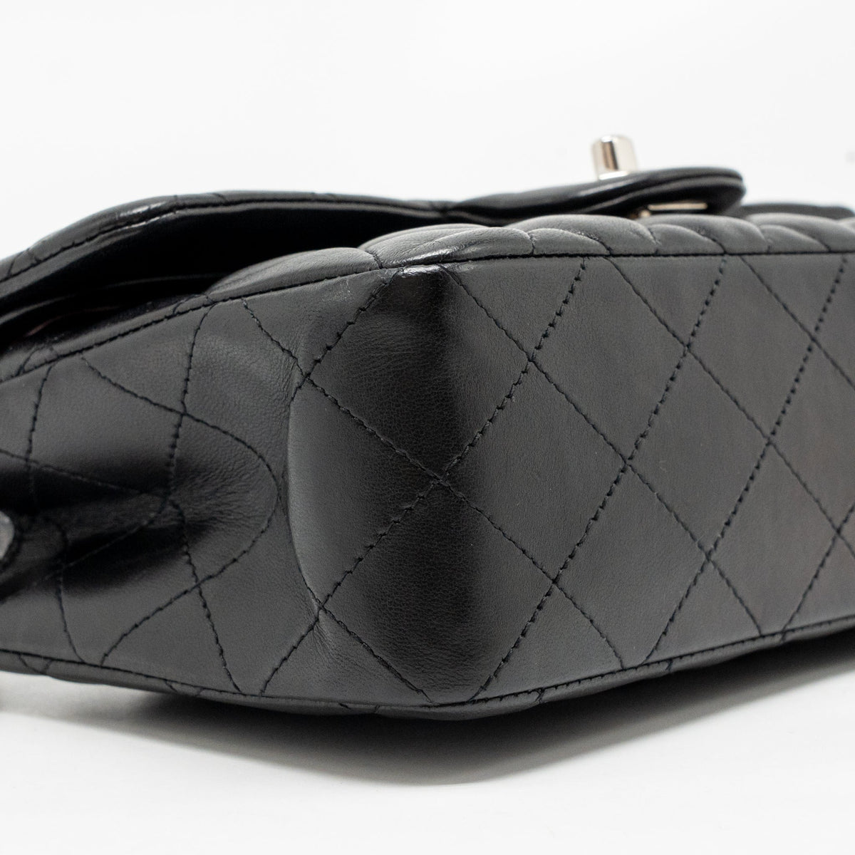 CHANEL SMALL CLASSIC DOUBLE FLAP BAG LAMBSKIN BLACK SHW