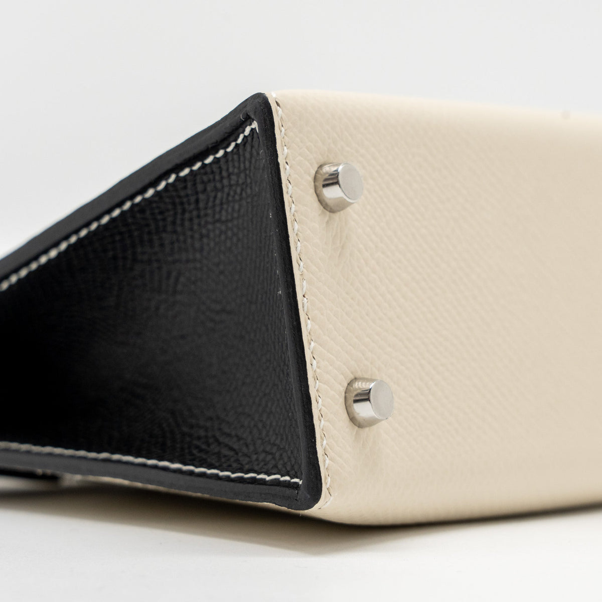Hermes mini kelly II epsom Craie / Black SHW