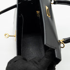 HERMES KELLY 25 BOX BLACK GHW