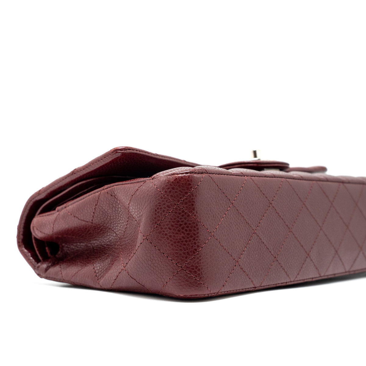 CHANEL MEDIUM CLASSIC DOUBLE FLAP BAG CAVIAR DARK RED SHW