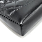 CHANEL MINI 31 CLUTCH WITH CHAIN SHINY CALFSKIN BLACK LGHW (MICROCHIP)
