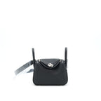 HERMES MINI LINDY BLACK SHW CLEMENCE LEATHER