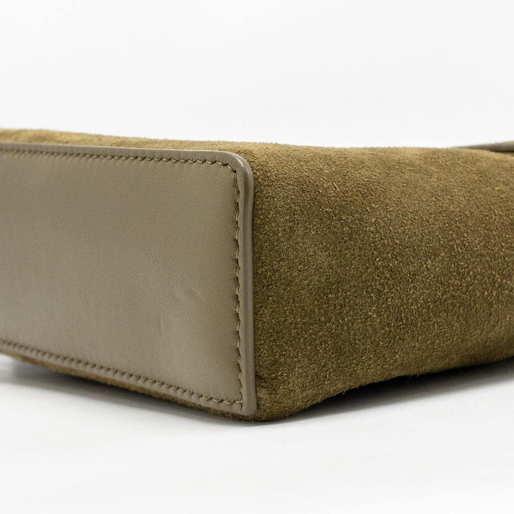 Chanel Vanity with Chain Suede Calfskin Dark Khaki GHW (Microchip)