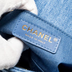 CHANEL PEARL CRUSH MINI SQUARE FLAP BAG DENIM BLUE GHW (MICROCHIP)