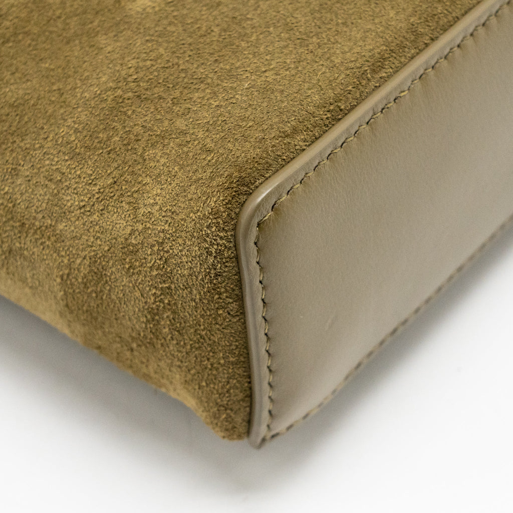 Chanel Vanity with Chain Suede Calfskin Dark Khaki GHW (Microchip)