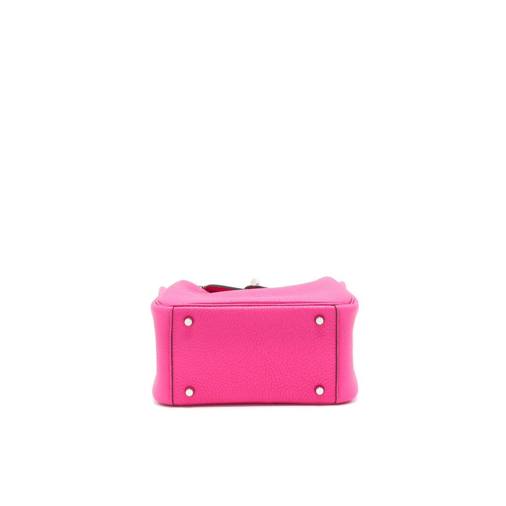 Hermes Mini Lindy Rose Shocking SHW