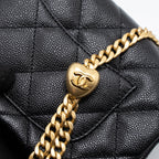 CHANEL 23P MINI COCO LOVE FLAP BAG CAVIAR BLACK GHW (MICROCHIP)